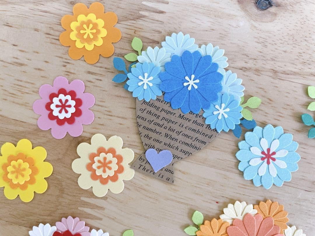 卒園　スクラップブック　アルバム　ペーパークラフト　クラフトパンチ　花　花束 Amazon.co.jp: ペーパークラフト アルバム クラフトパンチ 花束